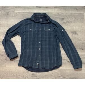 Kuhl Men’s M Plaid Flannel Long Sleeve Button Up Shirt Blue Green Soft Lined
